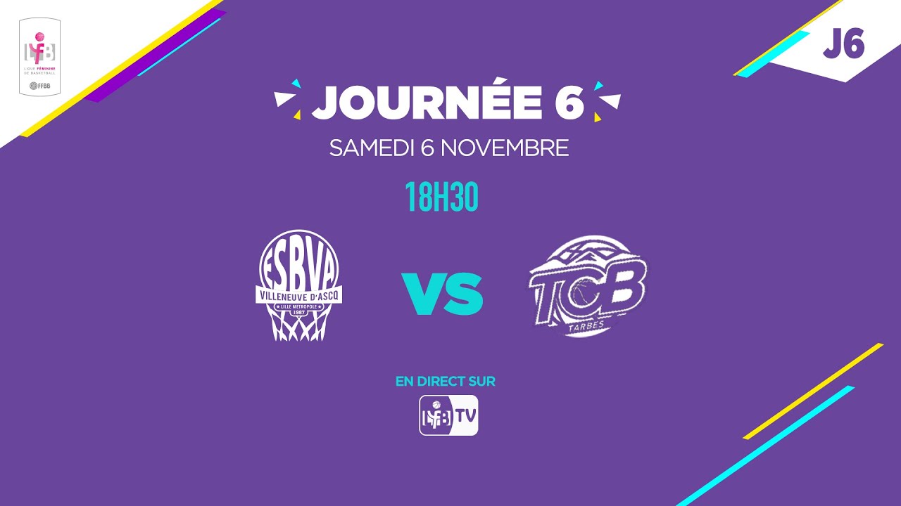 Live ESBVA LILLE METROPOLE Vs TARBES GB Samedi 6/11 à 18h30 – LFB J6